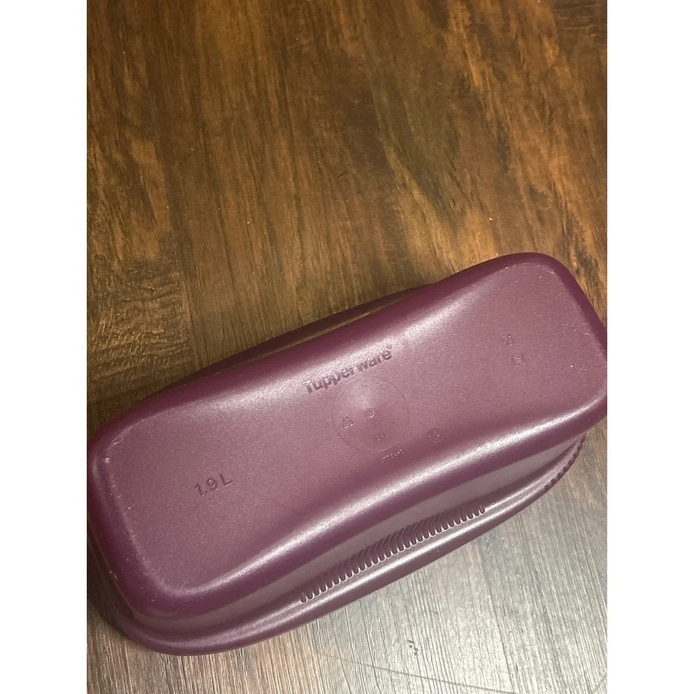 Tupperware Micro Gourmet 1.9L Microwave Steamer Purple Oblong Container with Lid